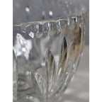 Vintage Cut Crystal Glass Bowl Starburst Pattern Scalloped Rim