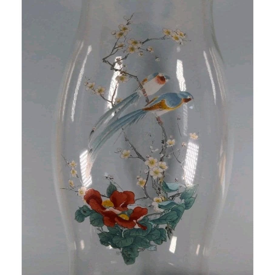 Vintage Hand Blown Glass Hurricane Globe 11.5" Colonial Candle Shade