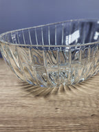 Vintage Cut Crystal Starburst Design Oval Candy Bowl