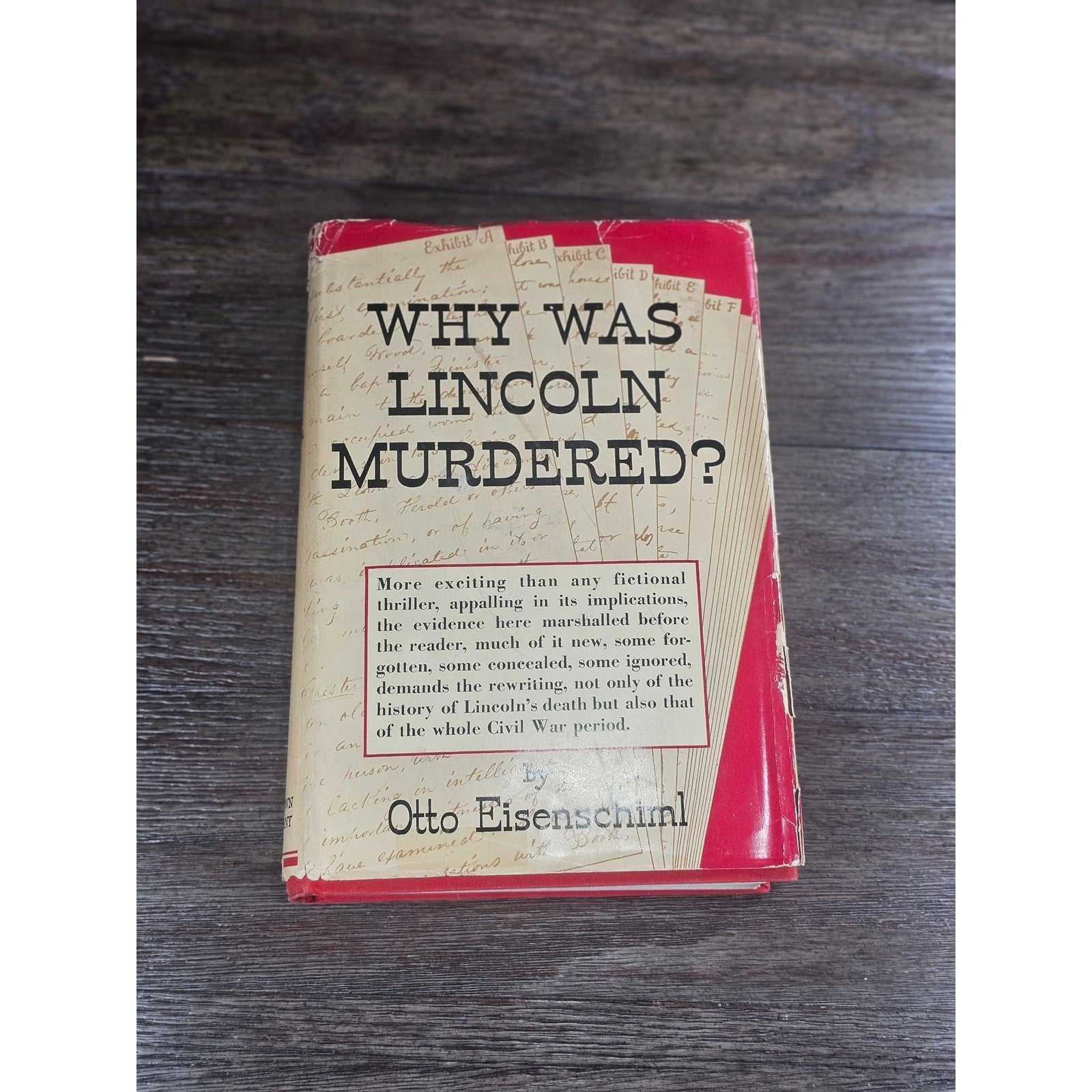 1937 First Edition Why Was Lincoln Murdered Otto Eisenschiml