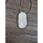 Vintage Buffalo Bone Carved Woman Pendant Necklace 2.5 x 1 Inch