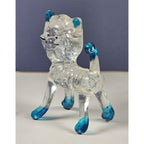 Vintage Lucite Cat Figurine Clear Blue Accents Hong Kong