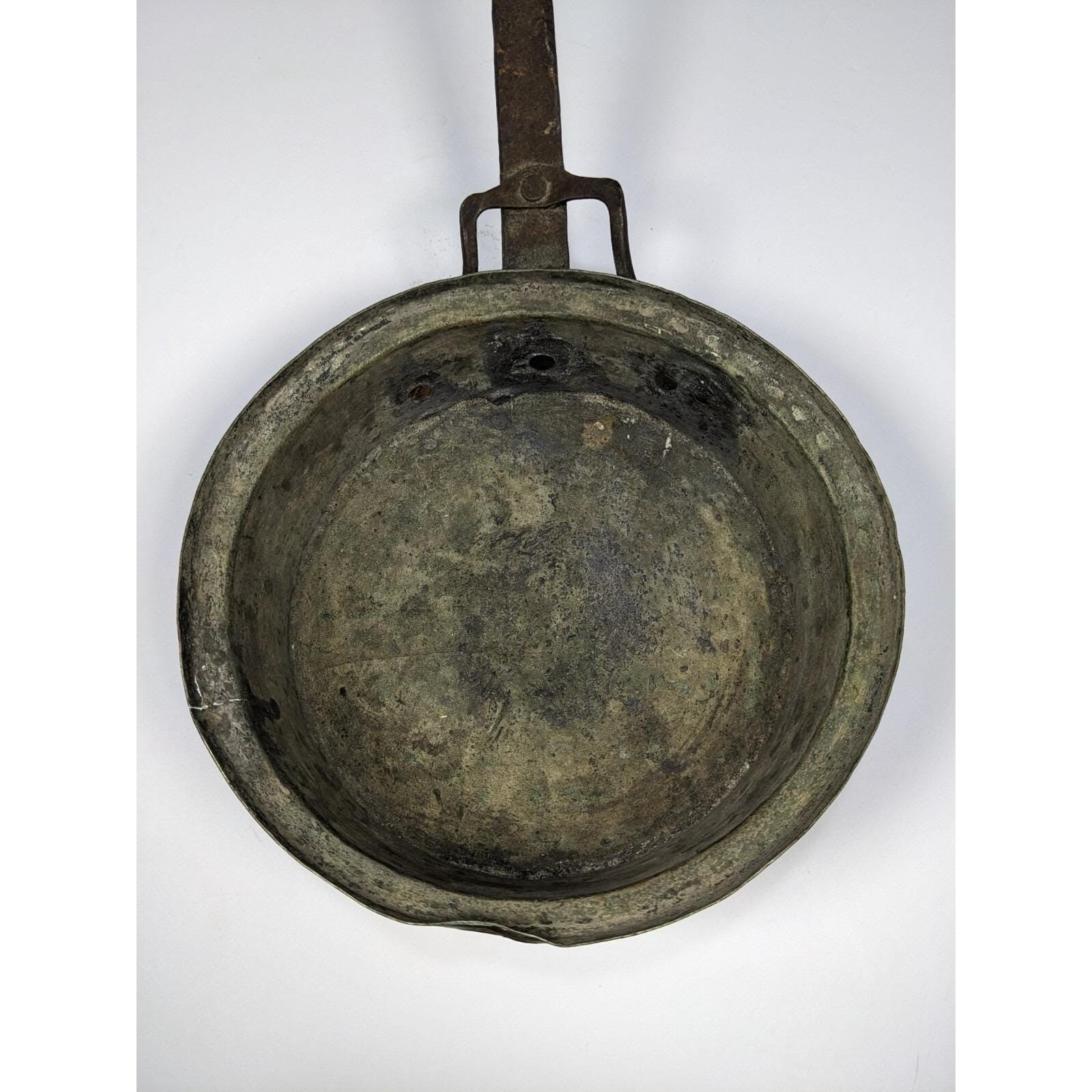 Vintage Copper Saute Pan French Style Copper Pan Wrought Iron Handle