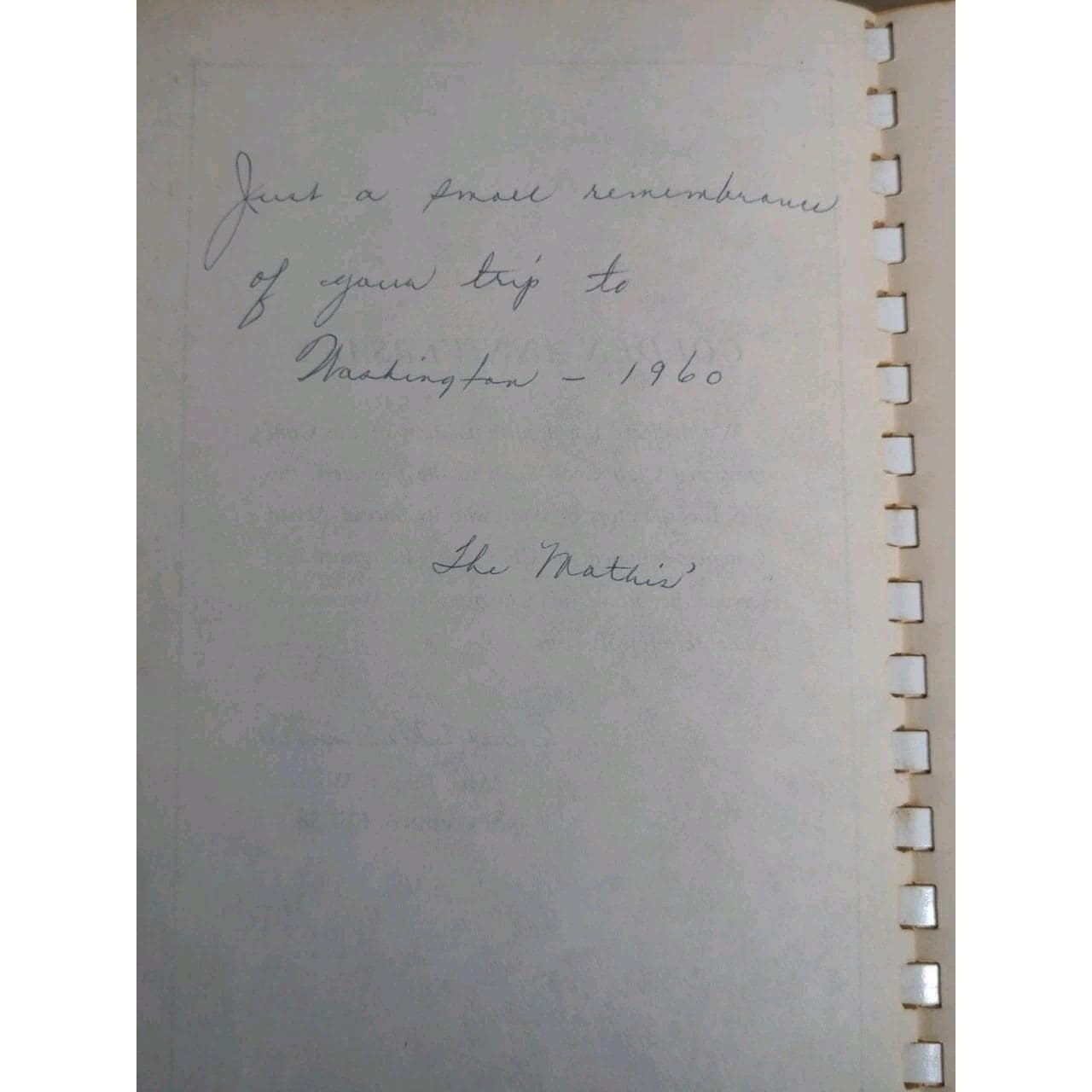 1956 Congressional Club Cook Book Vintage Spiral Bound Political Cookbook