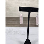 Vintage Sterling Silver Script Drop Earrings Dangle Pair