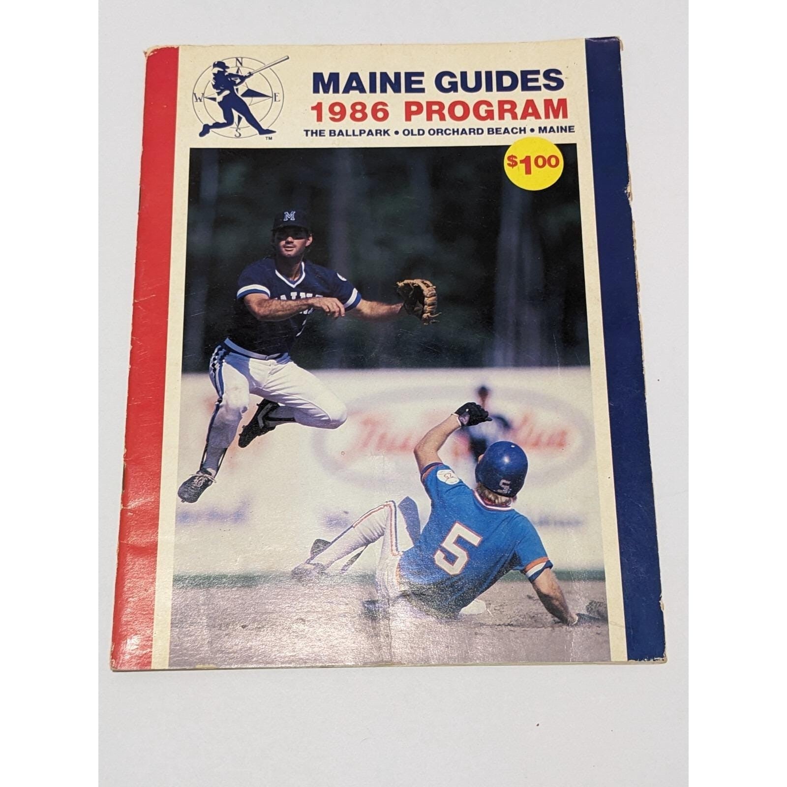 Maine 1986  Guides Baseball Program July 4 Pawtucket Red Sox Insert