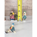 Vintage Christmas Village Miniature Figurines Set of 5 Polystone