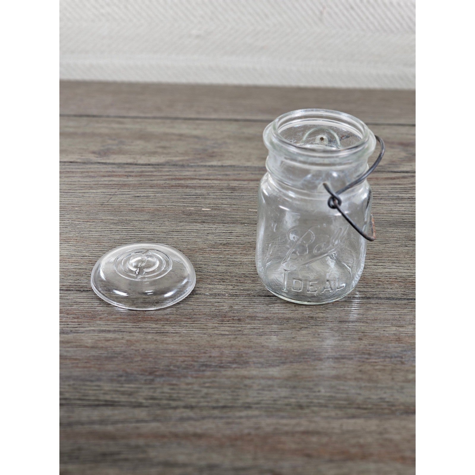 Vintage Ball Ideal Mason Jar 1 Pint Wire Bail Lid 5x3 Glass Jar
