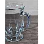 Vintage Clear Glass Pedestal Mug with Handle | Footed Coffee Cup