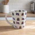Iceland Porcelain Mug Flags Crests Gold Lettering Souvenir Cup