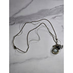 Vintage Pocket Watch Necklace Long Chain Eiffel Tower Charm Quartz