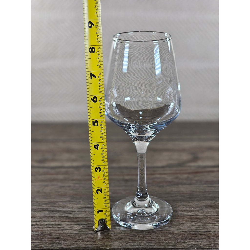 Vintage Clear Stemmed Wine Glass 8.5" Tall Classic Barware