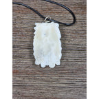 Vintage Buffalo Bone Carved Pendant Necklace Native Style 2.5 Inch