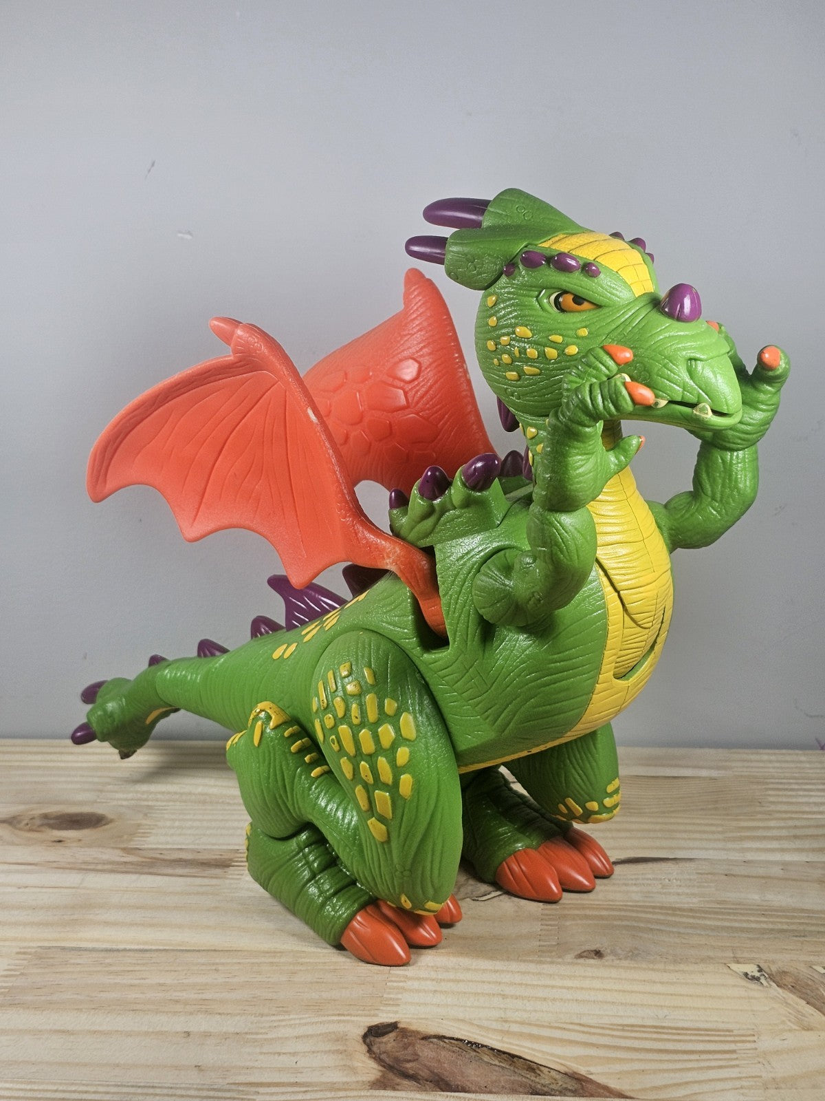 Vintage Imaginext Green Deluxe Dragon Toy Action Figure Lights & Sounds