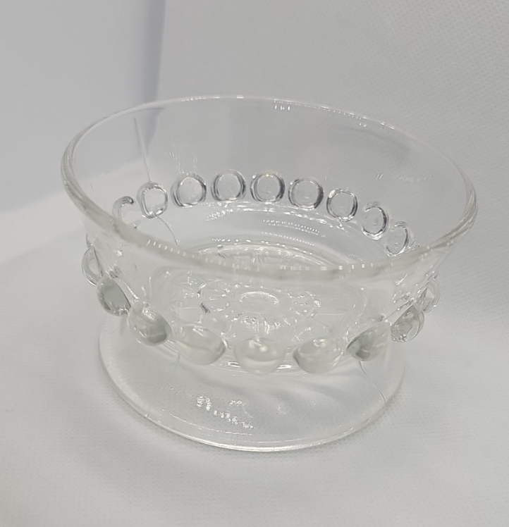 Vintage Clear Glass Sundae Dessert Dish 3.5″ Footed Ice Cream Bowl Rustic Decor