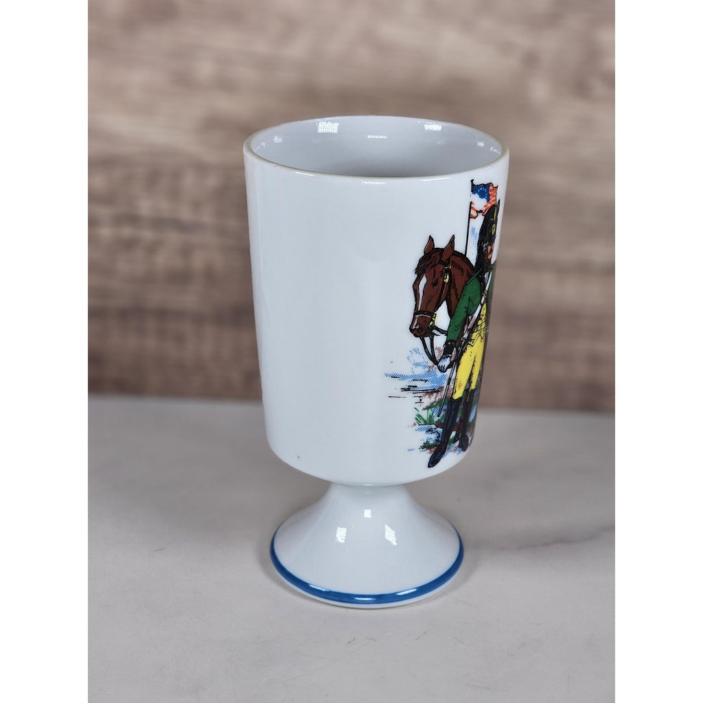 Vintage Fred Roberts Colonial Soldiers Mug Revolutionary War Footed Cup