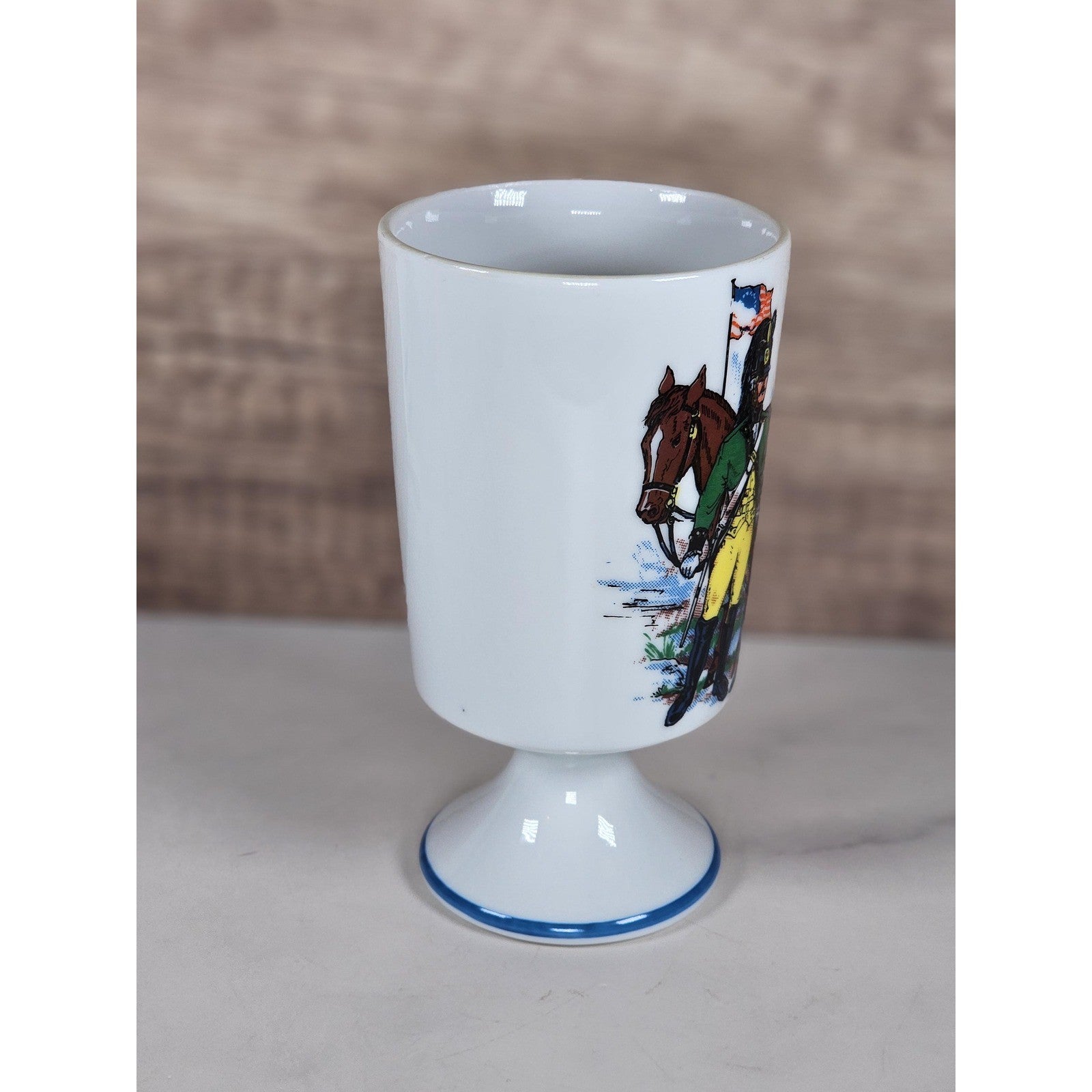 Vintage Fred Roberts Colonial Soldiers Mug Revolutionary War Footed Cup