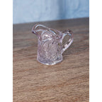 Vintage Cut Glass Mini Creamer Pitcher Starburst Swirl Chipped Rim 2.3in
