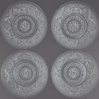Anchor Hocking Sandwich Glass Salad Plates Set of 4 7.25" Floral