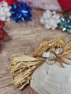 3x4 Sea Shell Angel Ornament with Starfish ~ Coastal Beach Christmas Decor