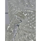 Vintage Heavy Clear Crystal Glass Diamond Pattern Water Pitcher – With Chip