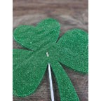 Set of 4 Green Polka Dot Clover Sprays 19" Glitter St Patrick Picks