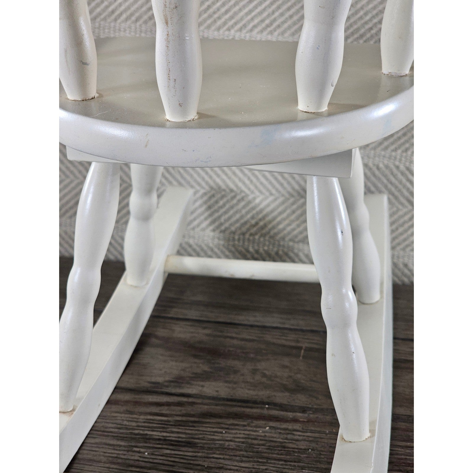 Vintage Wooden Doll Rocking Chair White 16" Cottage Style 80s 90s