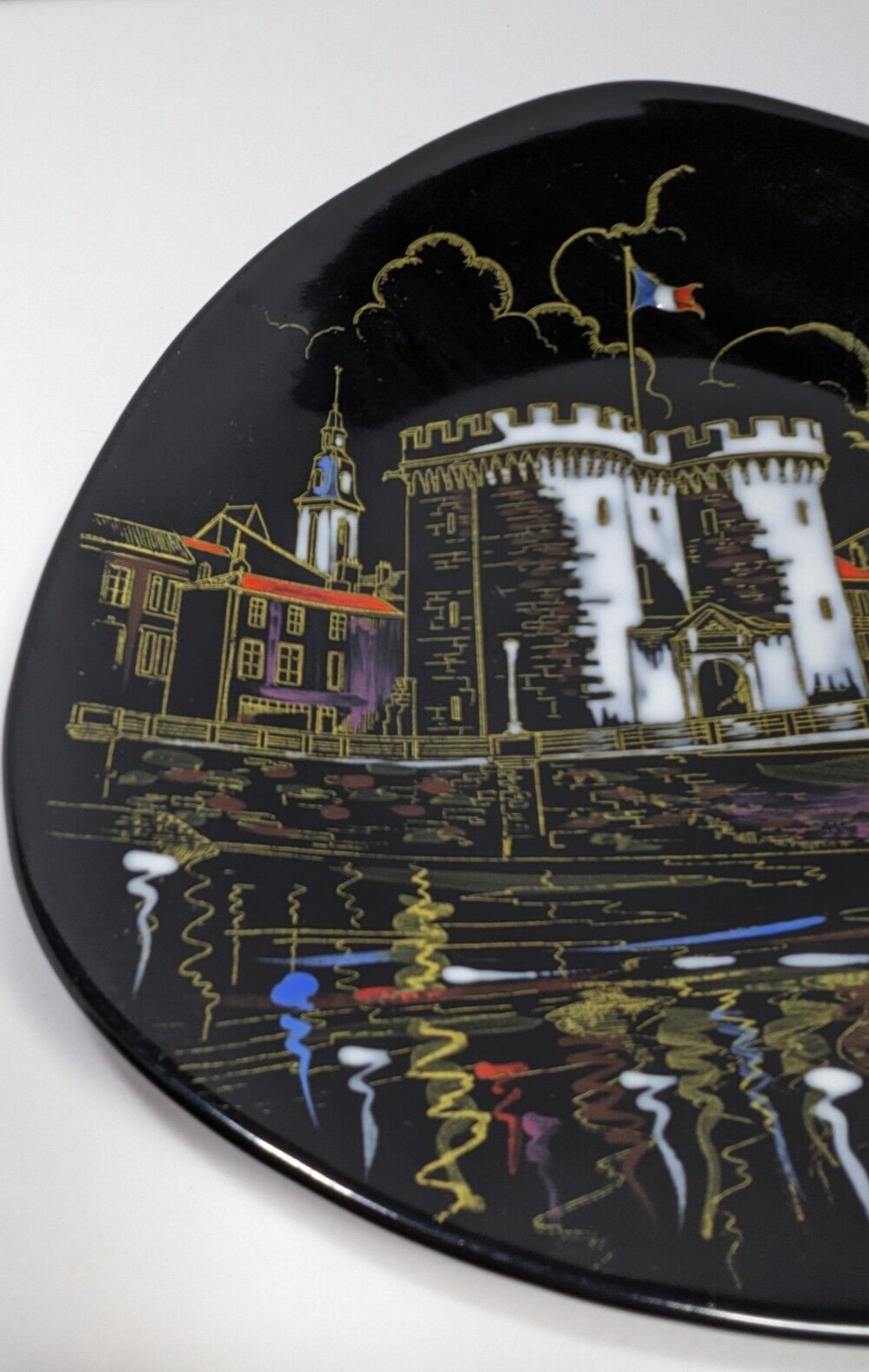 Longwy Verdun Porte Chaussee Hand-Painted French Ceramic Plate #35221