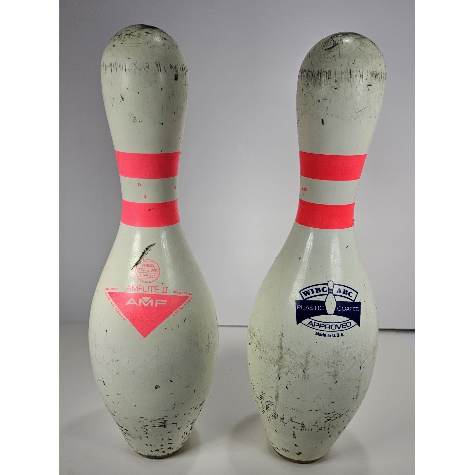 Vintage Amflite II Bowling Pins 15" Used USBC Approved Wood Core