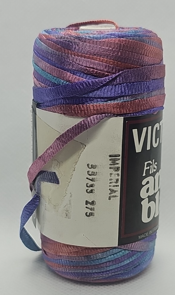 Anny Blatt Victoria Nylon Ribbon 50 G 109 Yds Spool Orange Blue Purple