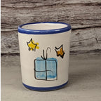 Vintage Vietri Natale Blue Trim Christmas Tree Ceramic Cup