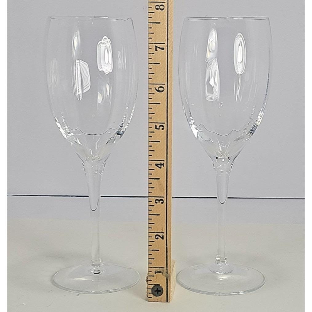 Set of 2 Vintage Ribbed Crystal Fantasy Water Glasses Optic Goblets