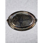 Vintage Silver Plate Oval Serving Dish 10" With Handles