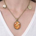 Vintage Cancer Zodiac Pendant Necklace Crab Medallion Charm