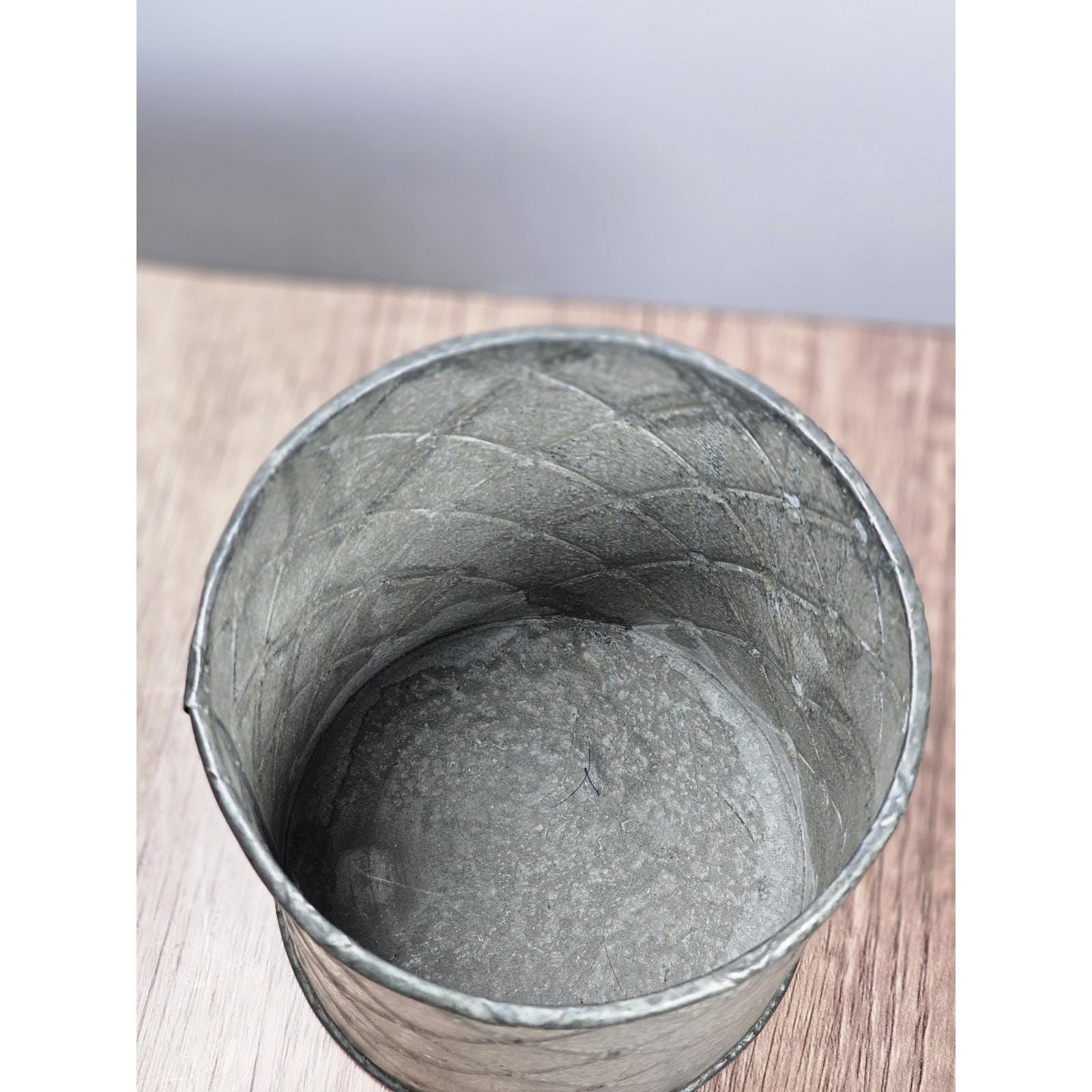 Vintage Galvanized Candle Holders Set of 2 Rustic Farmhouse Decor