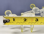 Set Of 2 Lucite Clear Acrylic Mouse Figurines 2 3/4 Inches With Yellow Ears & Ac