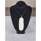 Vintage Carved Buffalo Lion Eagle Wolf Pendant Necklace