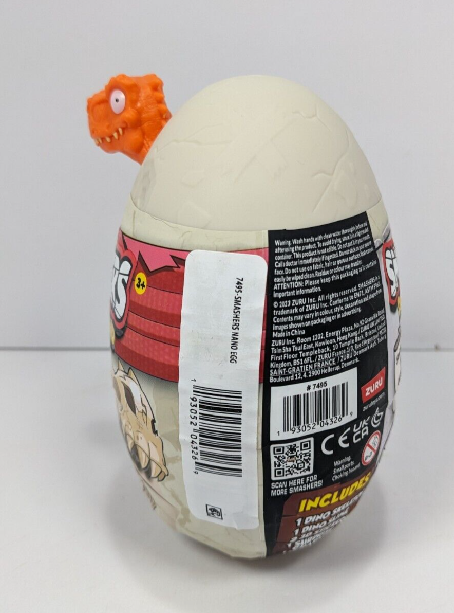Zuru Smashers Dino Island Mystery Egg w/ Surprise Items-- Orange Dino Egg