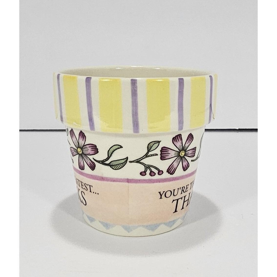 Vintage Russ Berrie Flower Pot You're the Greatest Planter