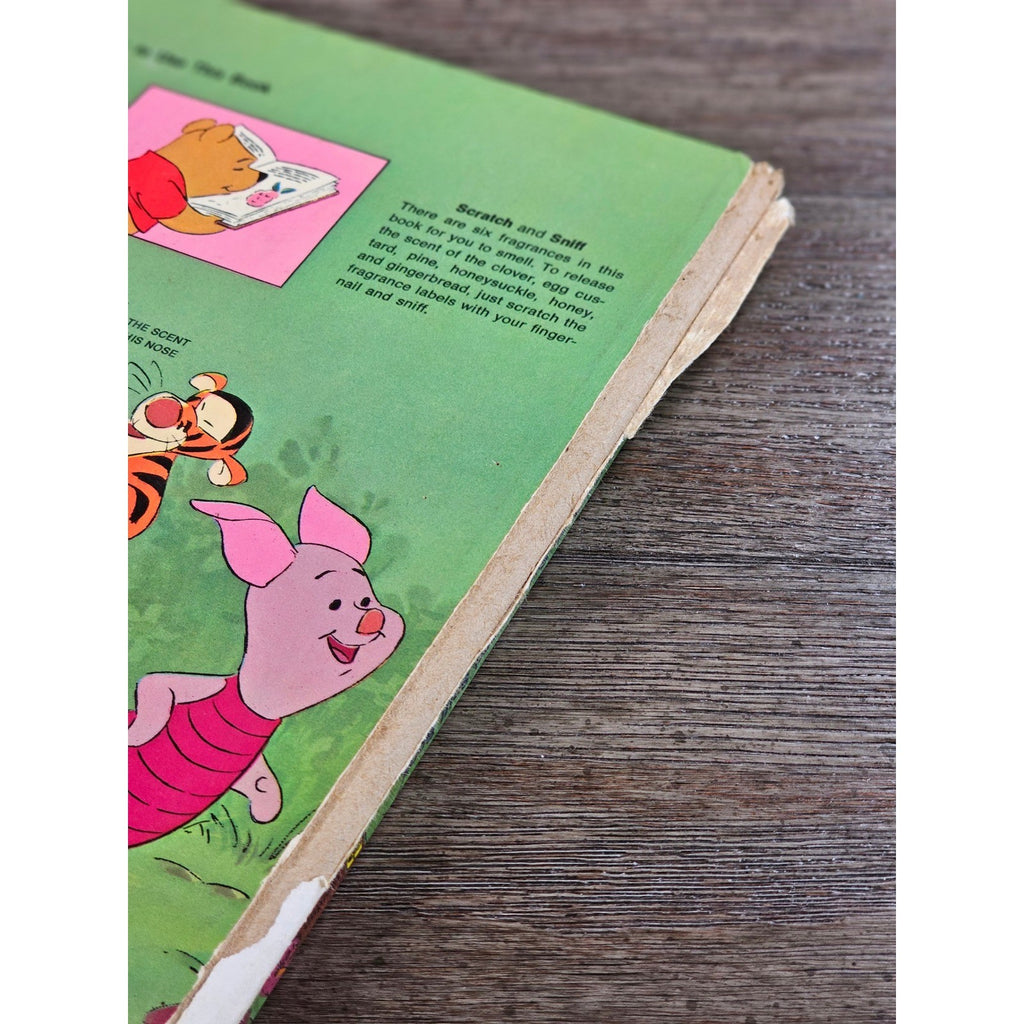 Vintage Winnie the Pooh Scratch Sniff Book 1976 Golden Press