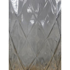 Vintage Diamond Cut Glass Vase 12" Tall Clear Cylinder Floral Vase