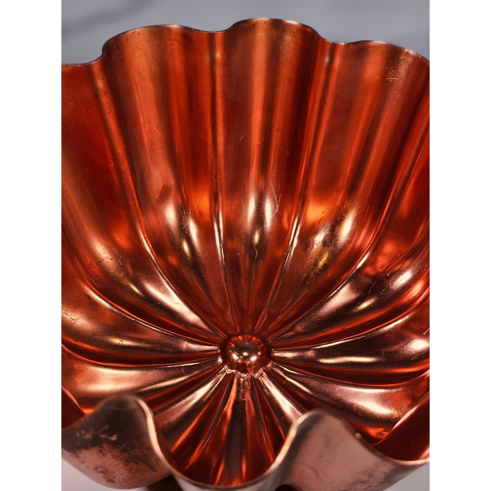 Vintage Copper Fluted Tart Pan Fluted Bowl Dessert Pan