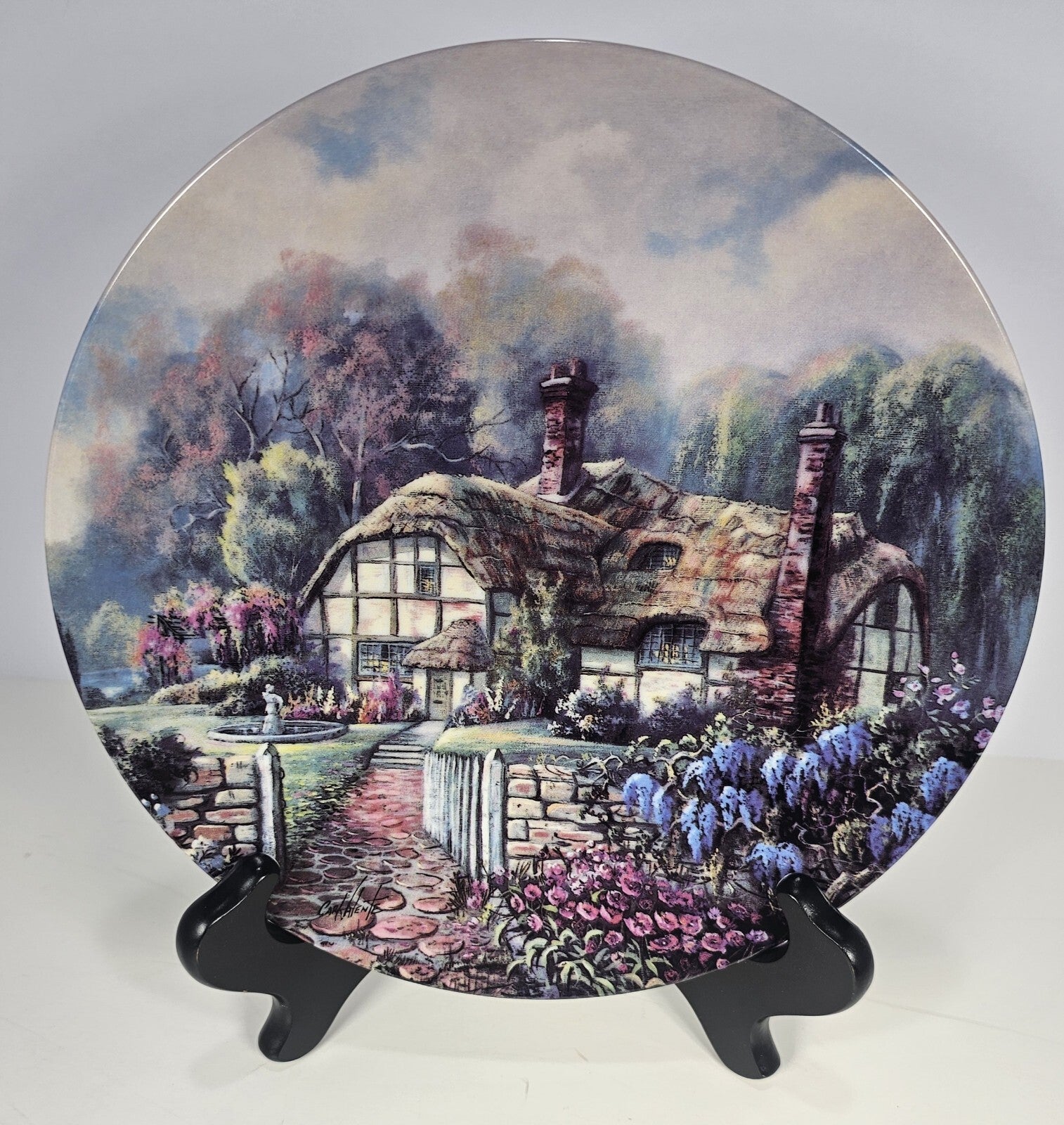 Wisteria Summer Poetic Cottages Collector Plate by Carl Valente