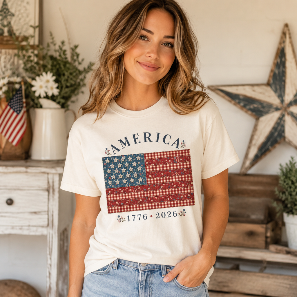 America 1776-2026 Flag Tee | Vintage Stars and Stripes