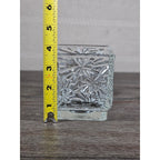 Vintage Avon Clear Pressed Glass Square Votive Candle Holder