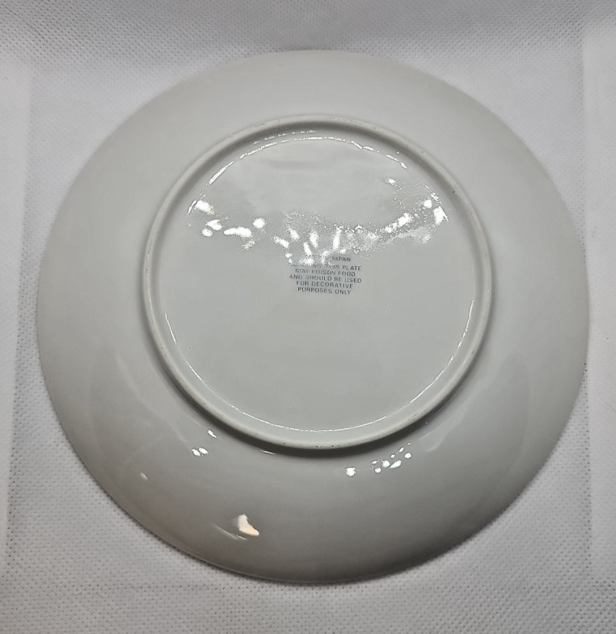 Vintage Asahi Japan Peacock Plate Blue Floral Porcelain Decorative Art