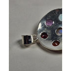 Vintage Sterling Silver Multistone Pendant .925 Artisan Style No Chain