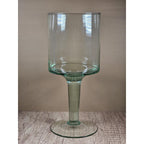 Vintage Glass Hurricane Candle Holder Pedestal Vase Clear Glass