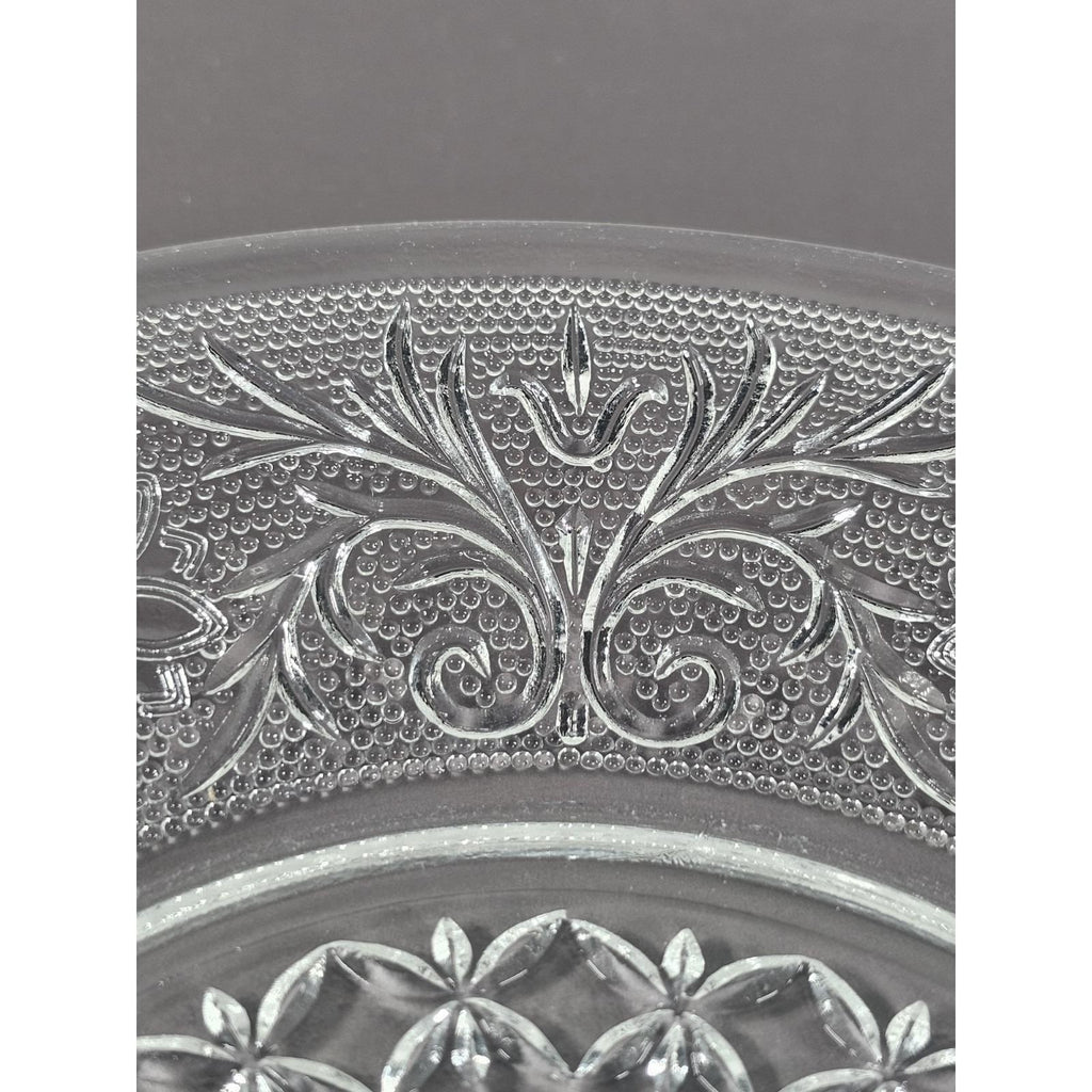 Anchor Hocking Sandwich Glass Plates Set of 2 Clear Pressed