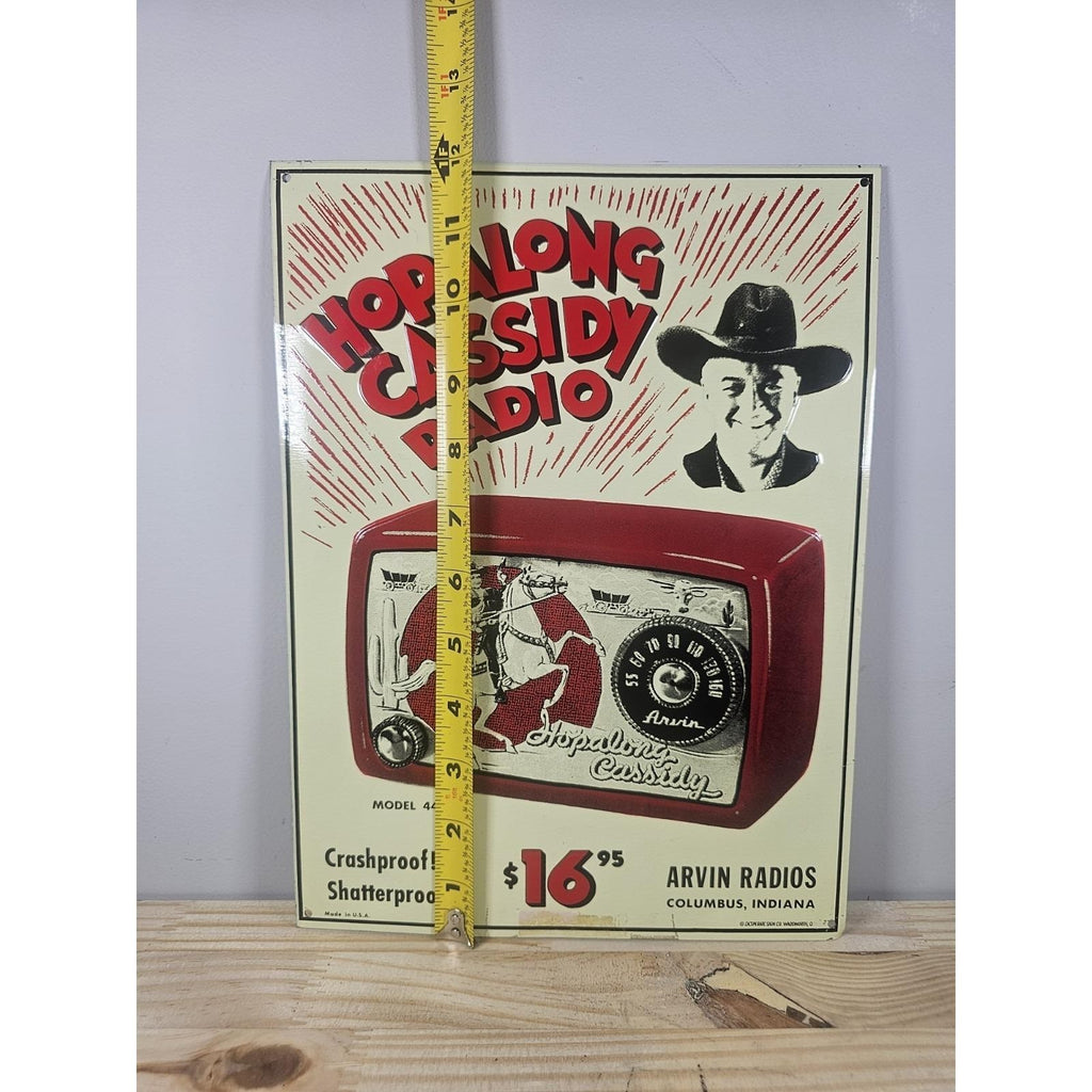 Hopalong Cassidy Arvin Radio Tin Sign 9x12 Vintage Style Advertising